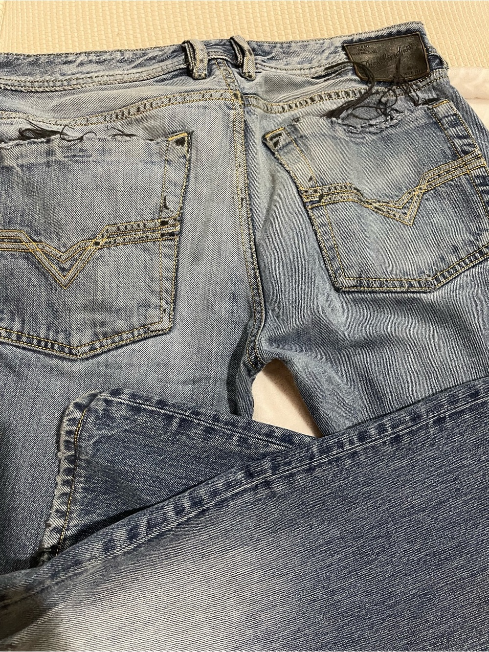 Light Wash Denim Jeans - Back Pocket Detail
